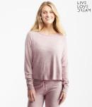 Aeropostale Lld Long Sleeve Marled Fuzzy Crew Popover Top