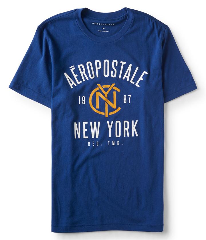 Aeropostale Aeropostale 19nyc87 Graphic Tee - Seaside Blue, Xsmall