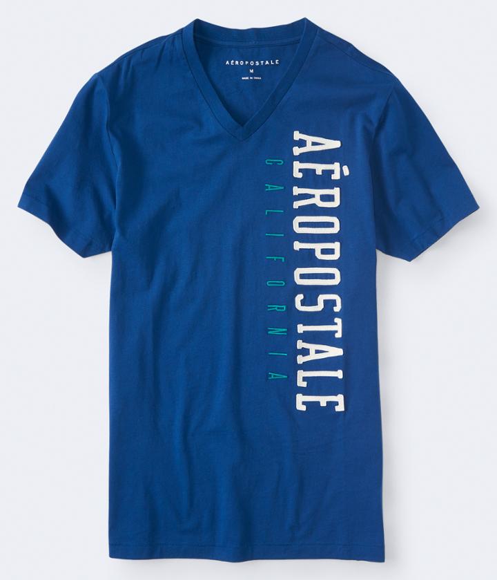 Aeropostale Aeropostale California V-neck Graphic Tee - Navy, Small