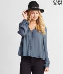 Aeropostale Cape Juby Sheer Lace Up Swing Top