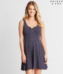 Aeropostale Prince & Fox Printed Lace Up Fit & Flare Dress