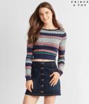 Aeropostale Prince & Fox Patterned Bodycon Pullover Sweater