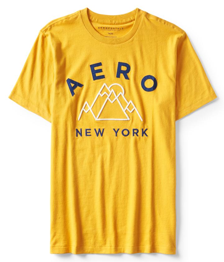 Aeropostale Aeropostale Aero Mountains Ny Logo Graphic Tee - Golden Glow, Xsmall