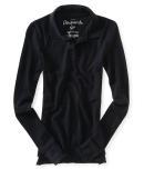 Aeropostale Long Sleeve Solid Uniform Pique Polo