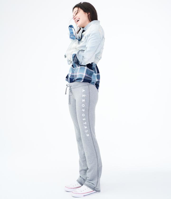 Aeropostale Aeropostale Logo Fit & Flare Sweatpants - Medium Heather Grey, Xsmall