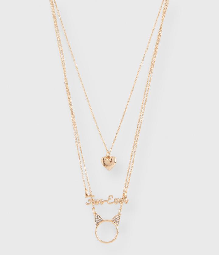 Aeropostale Aeropostale Fur Ever Short-strand Necklace - Multi