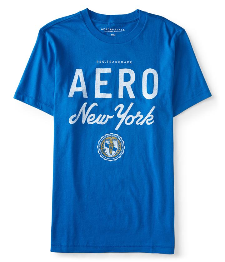 Aeropostale Aeropostale Aero New York Logo Graphic Tee - Uniform Blue, Xxlarge