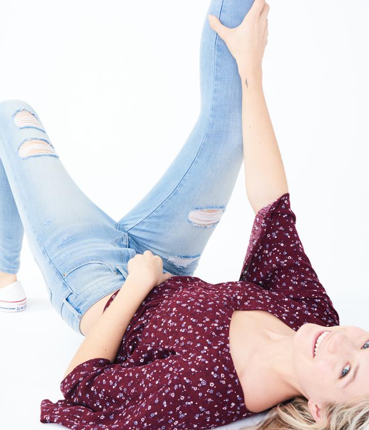 Aeropostale Aeropostale High-waisted Seriously Insane Stretch Ankle Jegging - Light Wash, 00 R
