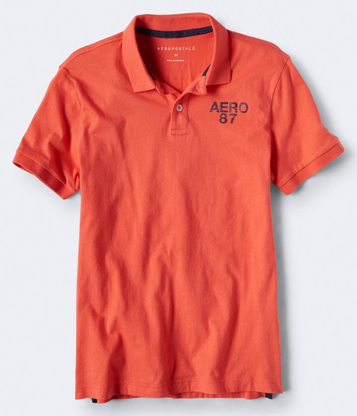 Aeropostale Aeropostale Aero 87 Jersey Polo - Coral, Xsmall