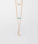 Aeropostale Pav Eye & Crescent Tiered Short-strand Necklace