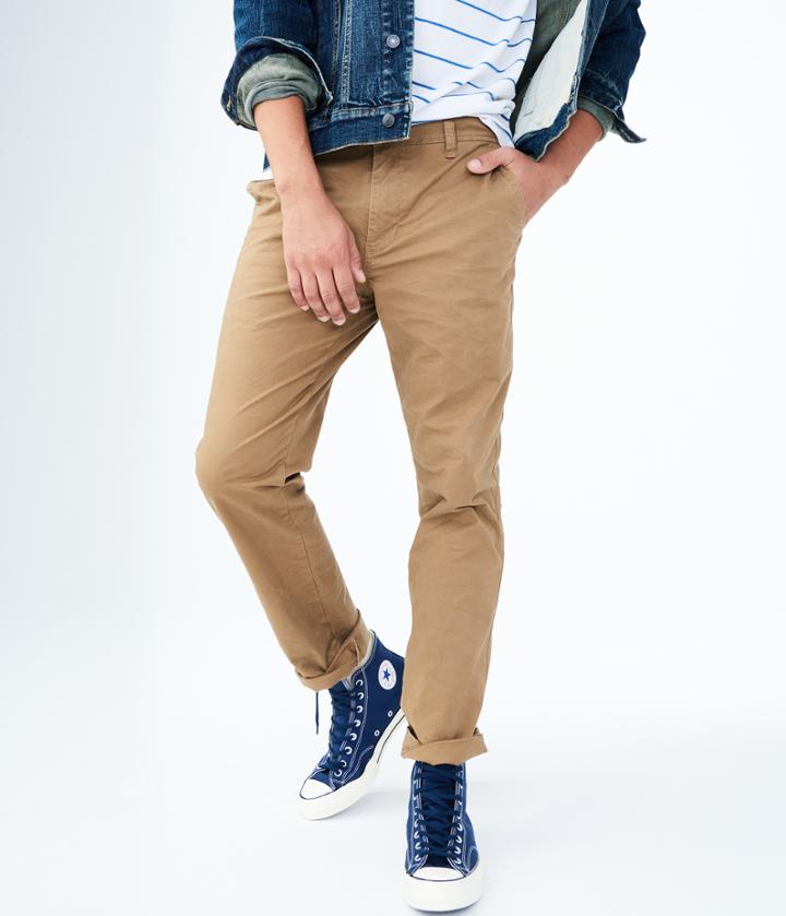 Aeropostale Aeropostale Solid Slim Straight Reflex Chinos - Sandlewood, 27x28