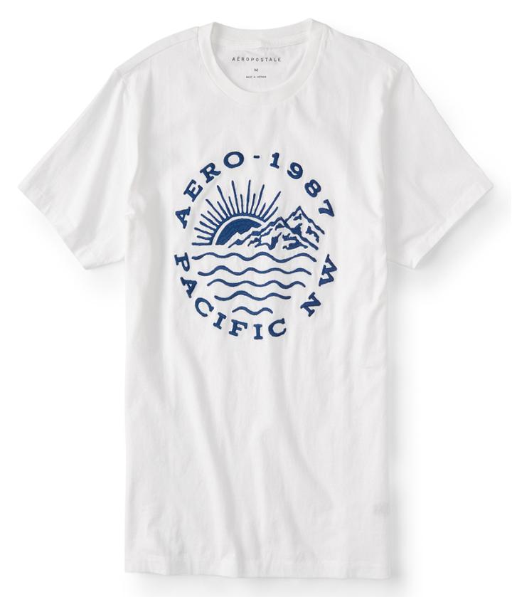 Aeropostale Aeropostale Aero Pacific Nw Graphic Tee - Bleach, Xsmall