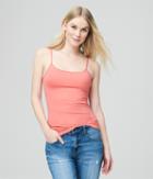 Aeropostale Aeropostale Solid Shelf Bra Cami - Dark Coral, Small