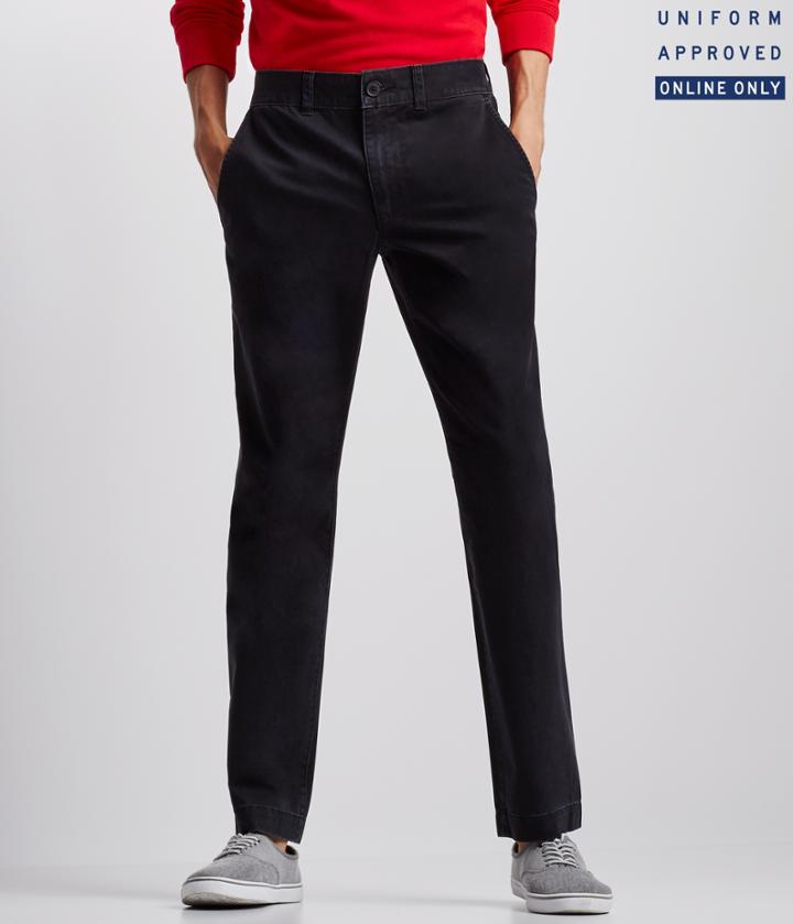 Aeropostale Aeropostale Solid Slim-straight Flat-front Chinos - Black, 27x28