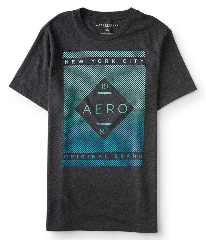 Aeropostale Aeropostale 19 Aero 87 Linear Logo Graphic Tee - Black, Xxlarge