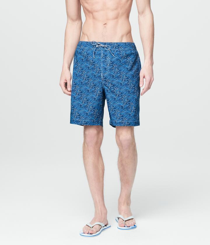 Aeropostale Aeropostale Prince & Fox Rolling Waves Stretch Boardshorts - Midnight Blue, Medium