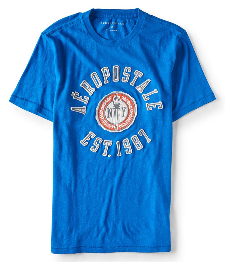 Aeropostale Aropostale Est. 1987 Graphic Tee - Blue Wonder, Xsmall