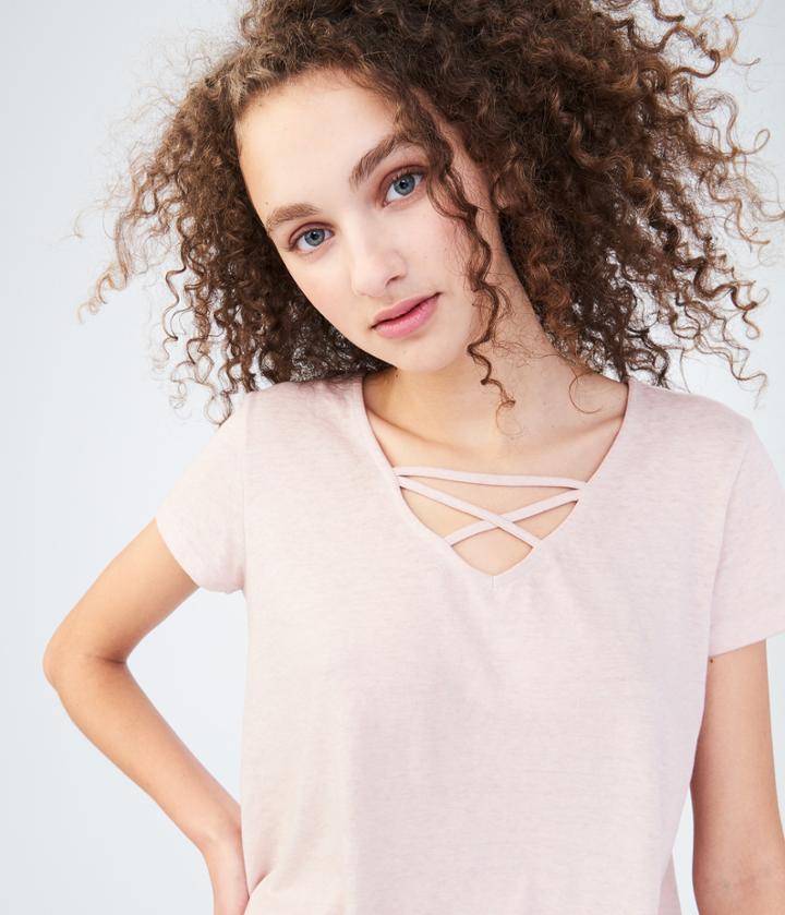 Aeropostale Aeropostale Cage-neck Tunic Top - Light Pink, Xsmall