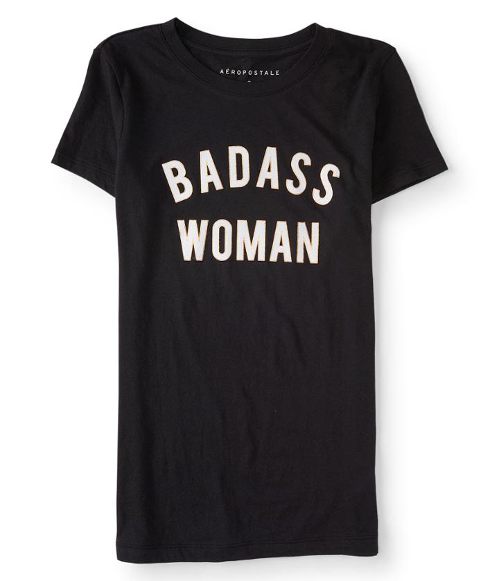 Aeropostale Aeropostale Badass Woman Graphic Tee - Black, Xsmall