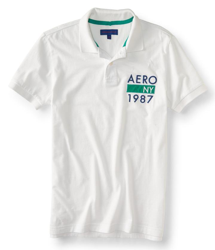 Aeropostale Aeropostale Aero Ny 1987 Jersey Polo - Bleach, Xxlarge