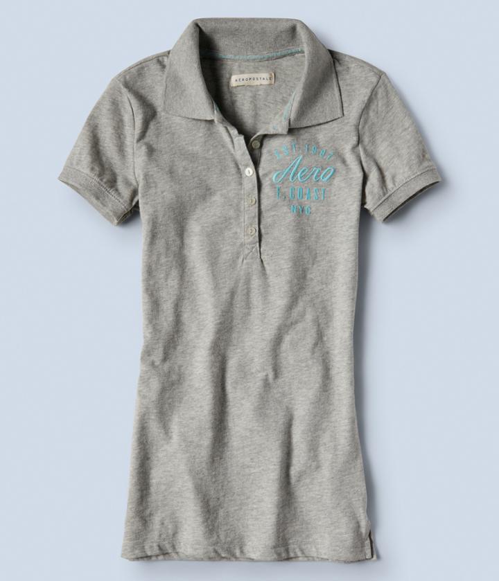 Aeropostale Aeropostale East Coast Aero Jersey Polo - Light Heather Grey, Xsmall