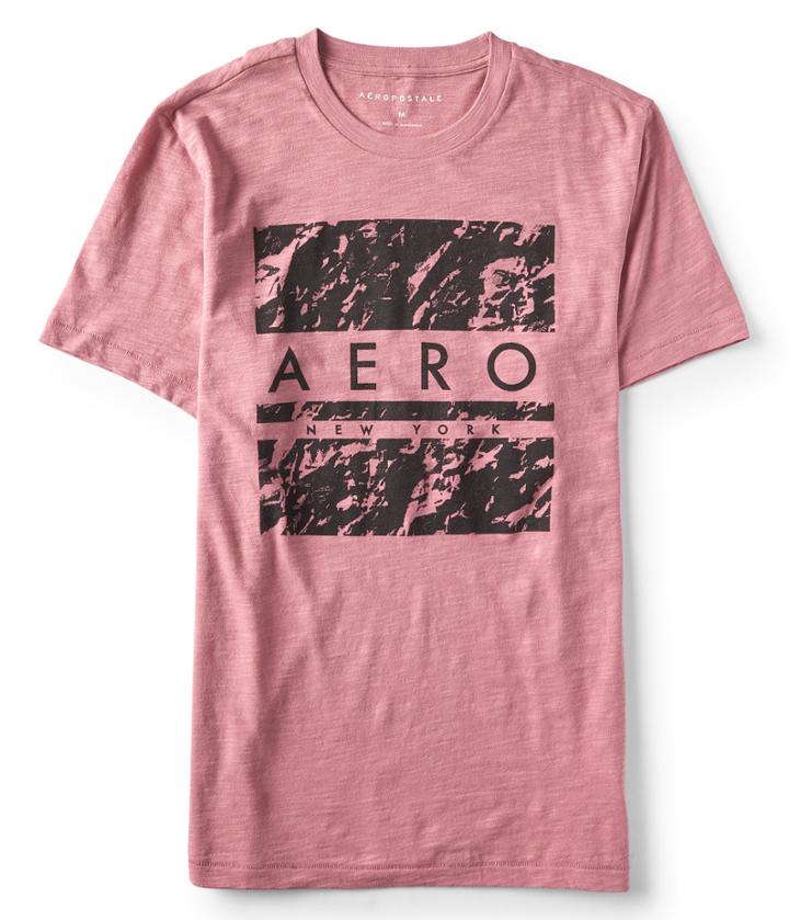Aeropostale Aeropostale Marbled Aero Logo Graphic Tee - Mermaid Pink, Xsmall