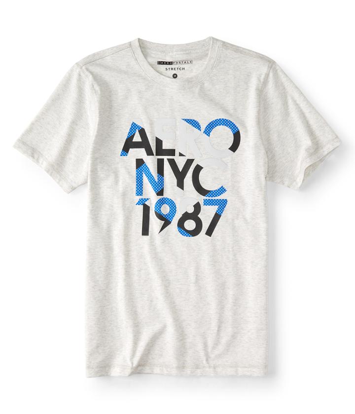 Aeropostale Aeropostale Aero Nyc Stretch Graphic Tee - Lightest Heather Grey, Xsmall