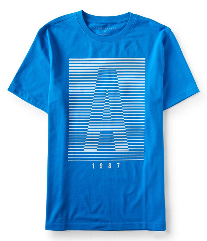 Aeropostale Aeropostale Big A Stretch Graphic Tee - Serene Sky, Xsmall