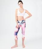 Aeropostale Aeropostale Lld Focus Floral Crop Leggings - Bleach, Xsmall