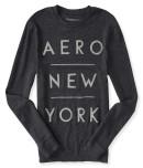 Aeropostale Long Sleeve Stacked Aero Thermal Logo Graphic T