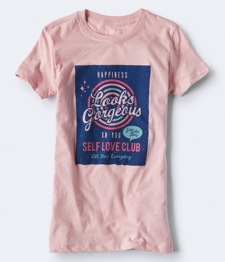 Aeropostale Aeropostale Free State Happiness Graphic Tee - Light Pink, Xsmall