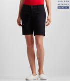Aeropostale Aeropostale Curvy Solid Bermuda Uniform Shorts - Black, 000