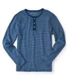 Aeropostale Aeropostale Long Sleeve Thin Stripe Henley - Royal Blue, Xsmall