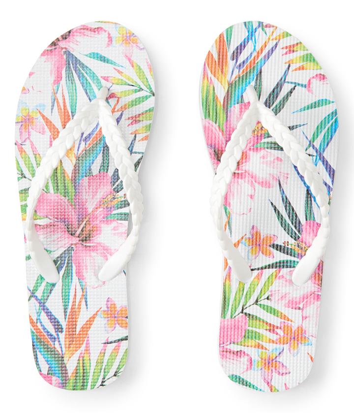 Aeropostale Aeropostale Lld Hawaiian Floral Braided Flip-flop - Bleach, 6
