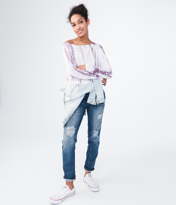 Aeropostale Aeropostale Tie-dye Crop T-back Sweater - Purple, Xsmall