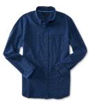 Aeropostale Long Sleeve Textured Dot Woven Shirt
