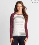 Aeropostale Prince & Fox Striped Baseball Tee
