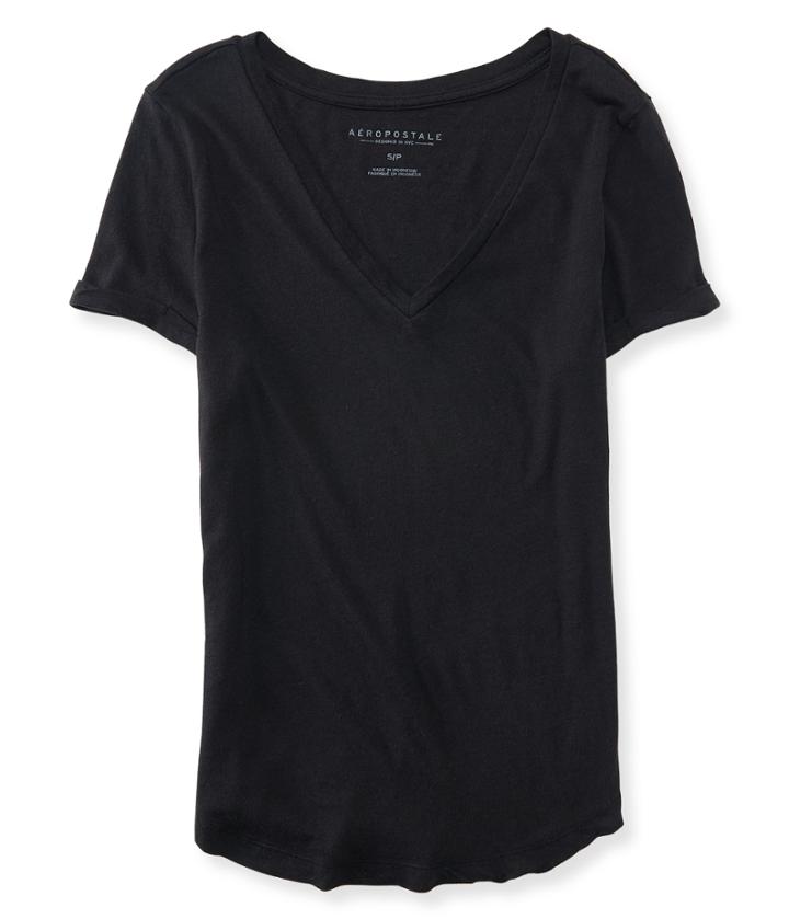 Aeropostale Aeropostale Seriously Soft Perfect V-neck Tee - Black, Xxlarge