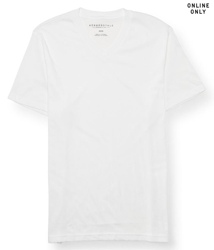 Aeropostale Aeropostale Solid V-neck Tee - Bleach, Xsmall
