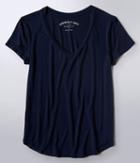 Aeropostale Aeropostale Seriously Soft Solid V-neck Tee - Navy, Xsmall