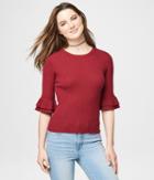 Aeropostale Aeropostale 3/4 Bell Sleeve Ribbed Sweater - Red Dare, Xsmall