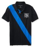 Aeropostale Diagonal 9 Rugby Logo Piqu Polo