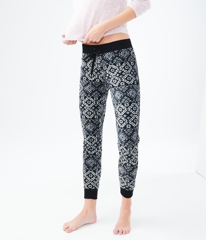 Aeropostale Aeropostale Lld Tile Print Fleece Joggers - Black, Xxsmall