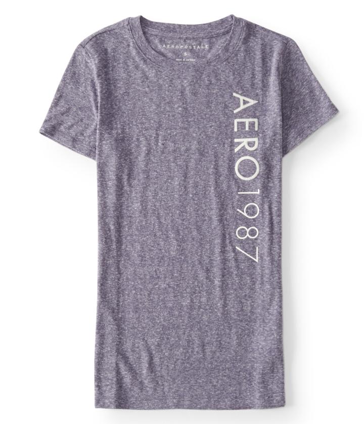 Aeropostale Aeropostale Vertical Aero 1987 Graphic Tee - Astral Aura, Xsmall