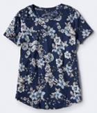 Aeropostale Aeropostale Seriously Soft Floral Scoop-neck Tee - Navy, Small