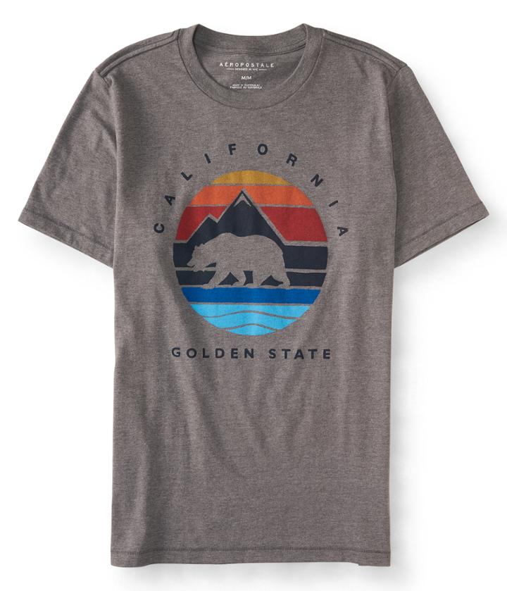 Aeropostale Aeropostale California Mountain Bear Graphic Tee - Medium Grey, Xsmall