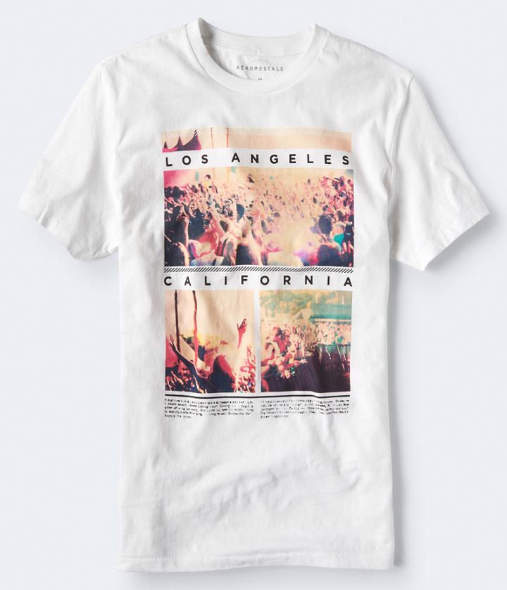 Aeropostale Aeropostale La Concert Crowd Graphic Tee - Bleach, Xsmall