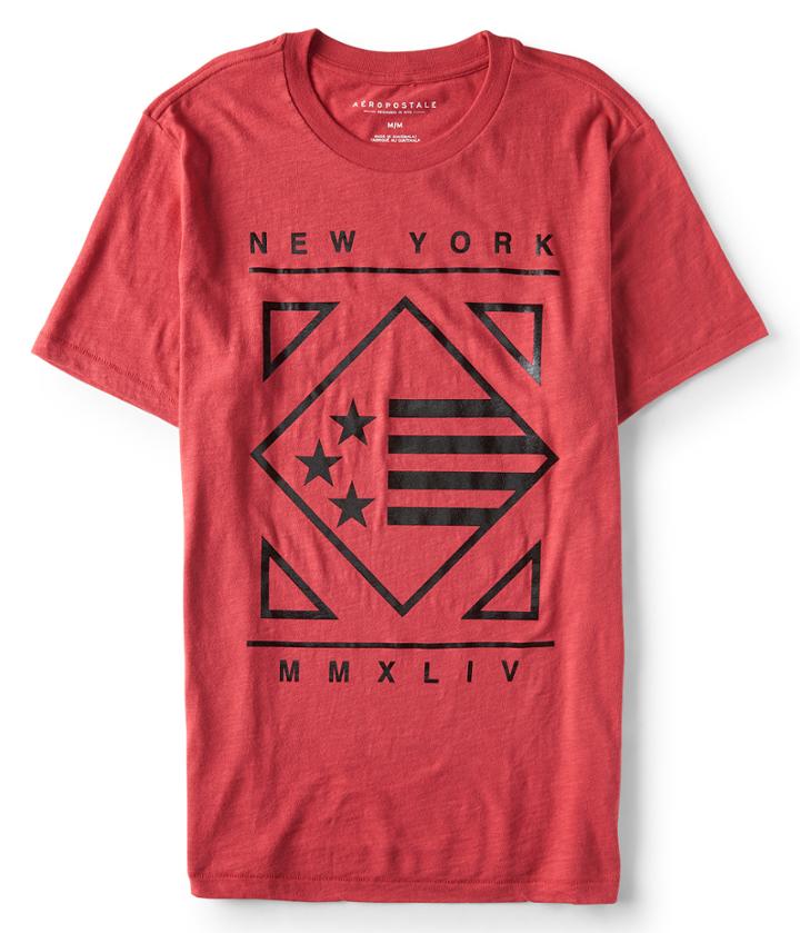 Aeropostale Aeropostale New York Diamond Flag Graphic Tee - Red, Xsmall
