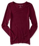 Aeropostale Long Sleeve Solid Layering Tee