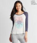 Aeropostale Lld 3/4 Sleeve Compass Raglan Sleep Tee